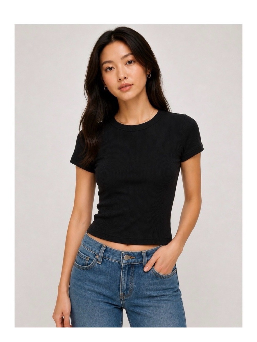 Aritzia Wilfred Free black crop tshirt